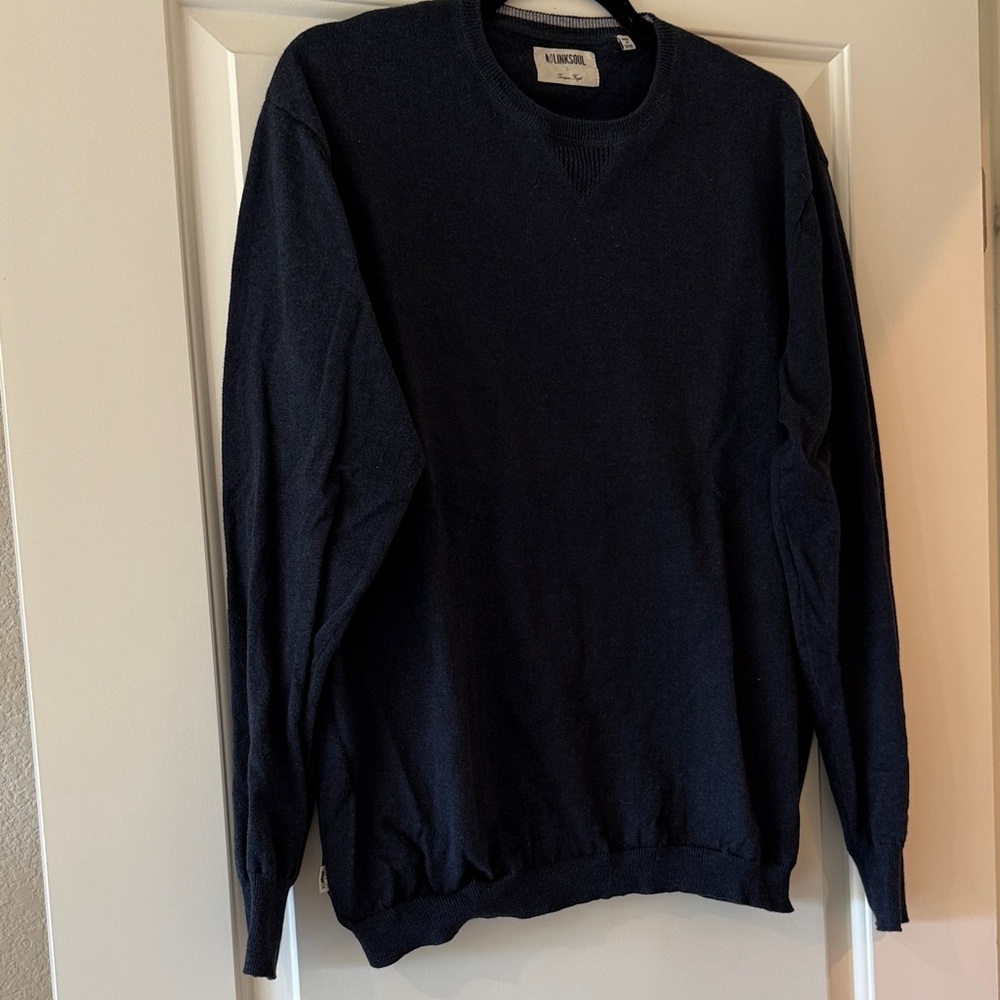 Linksoul Men's Dark Blue Crewneck Sweater